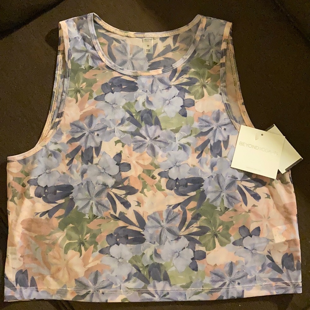 Beyond Yoga Floral Mesh Tank